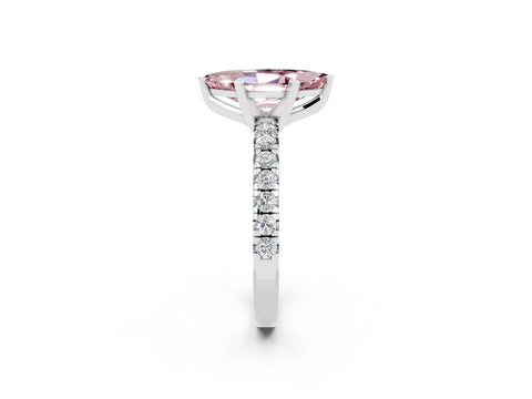 White gold Marquise Cut Solitaire Pave Diamond Engagement Ring with Four-Prong Setting_14