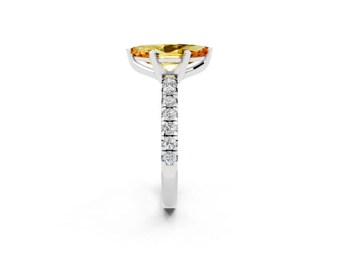 White gold Marquise Cut Solitaire Pave Diamond Engagement Ring with Four-Prong Setting_14