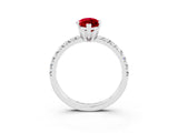 White gold Marquise Cut Solitaire Pave Diamond Engagement Ring with Four-Prong Setting_15