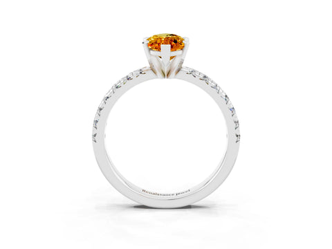 White gold Marquise Cut Solitaire Pave Diamond Engagement Ring with Four-Prong Setting_15