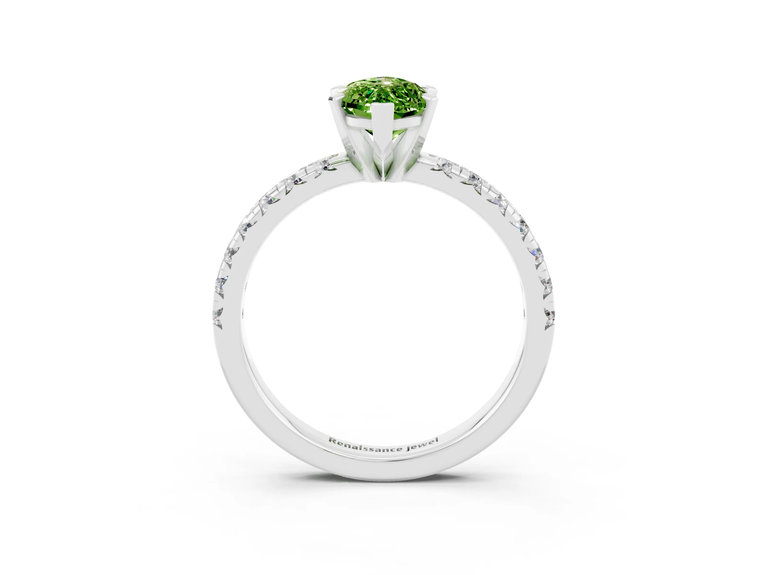White gold Marquise Cut Solitaire Pave Diamond Engagement Ring with Four-Prong Setting_15