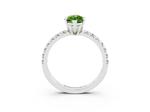 White gold Marquise Cut Solitaire Pave Diamond Engagement Ring with Four-Prong Setting_15