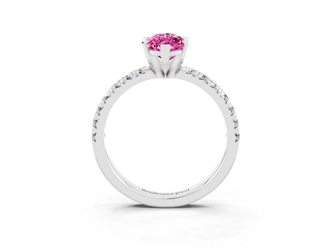 White gold Marquise Cut Solitaire Pave Diamond Engagement Ring with Four-Prong Setting_15