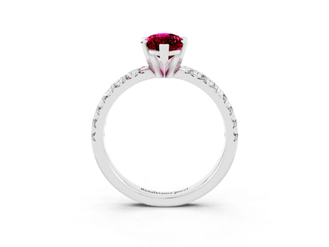 White gold Marquise Cut Solitaire Pave Diamond Engagement Ring with Four-Prong Setting_15