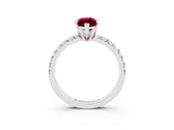 White gold Marquise Cut Solitaire Pave Diamond Engagement Ring with Four-Prong Setting_15