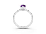 White gold Marquise Cut Solitaire Pave Diamond Engagement Ring with Four-Prong Setting_15