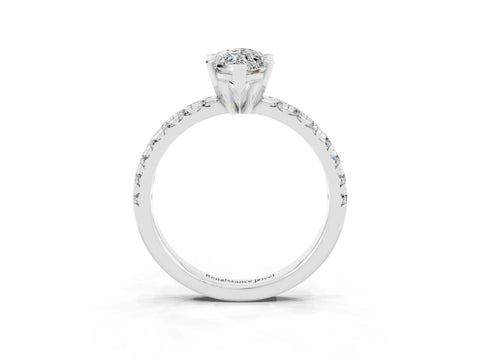 White gold Marquise Cut Solitaire Pave Diamond Engagement Ring with Four-Prong Setting_15