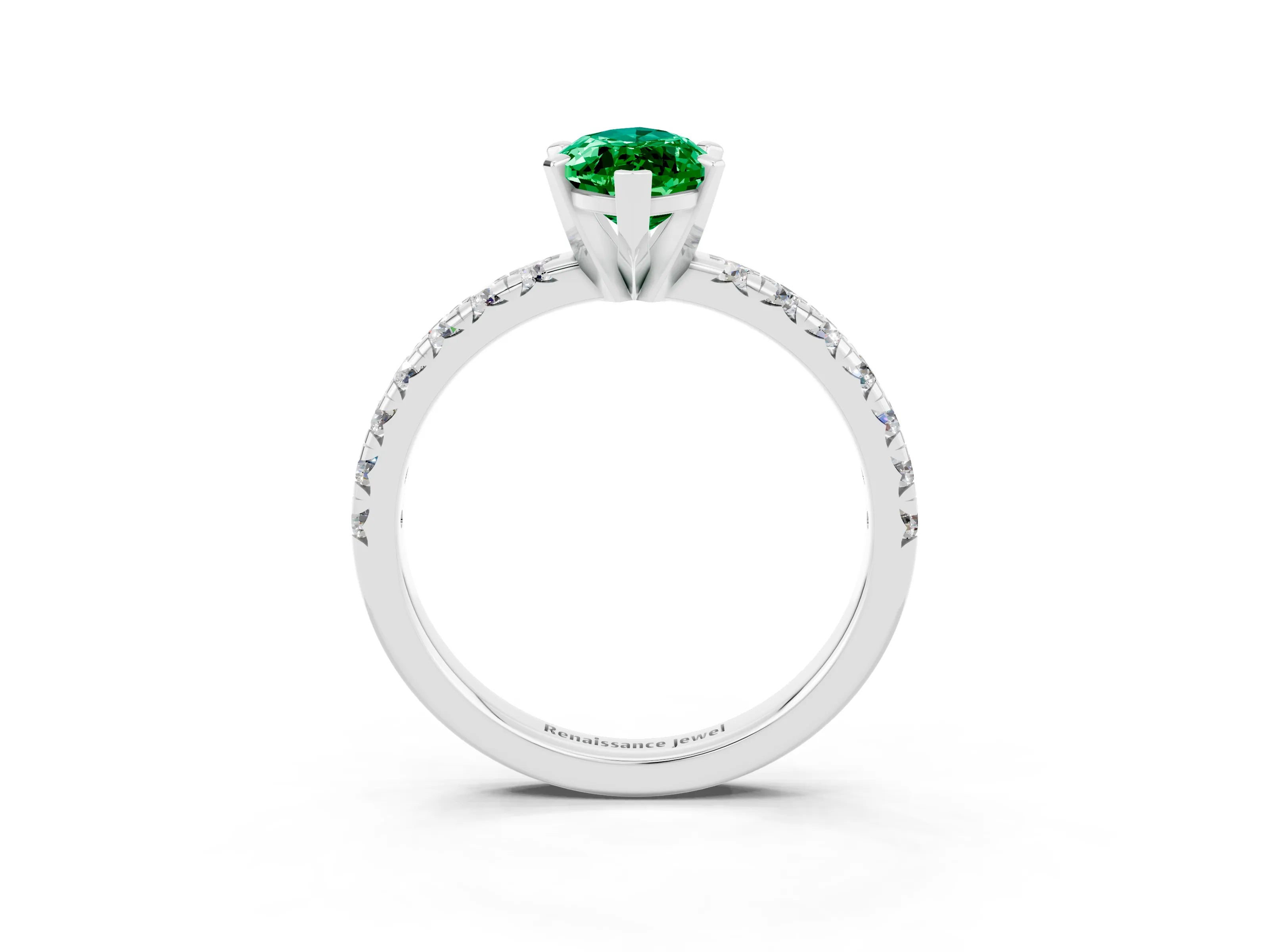 White gold Marquise Cut Solitaire Pave Diamond Engagement Ring with Four-Prong Setting_15
