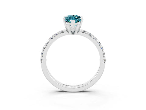 White gold Marquise Cut Solitaire Pave Diamond Engagement Ring with Four-Prong Setting_15