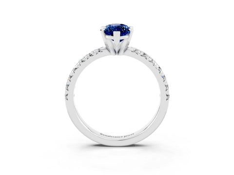 White gold Marquise Cut Solitaire Pave Diamond Engagement Ring with Four-Prong Setting_15