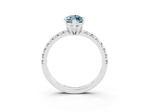 White gold Marquise Cut Solitaire Pave Diamond Engagement Ring with Four-Prong Setting_15