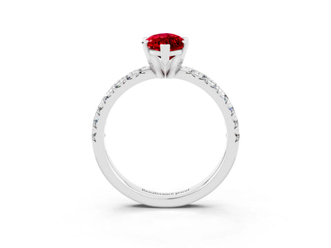 White gold Marquise Cut Solitaire Pave Diamond Engagement Ring with Four-Prong Setting_15