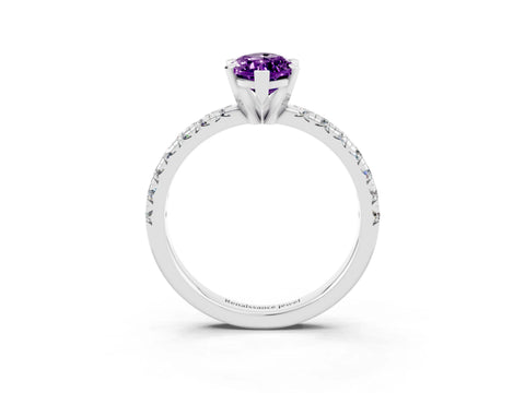 White gold Marquise Cut Solitaire Pave Diamond Engagement Ring with Four-Prong Setting_15