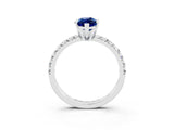 White gold Marquise Cut Solitaire Pave Diamond Engagement Ring with Four-Prong Setting_15