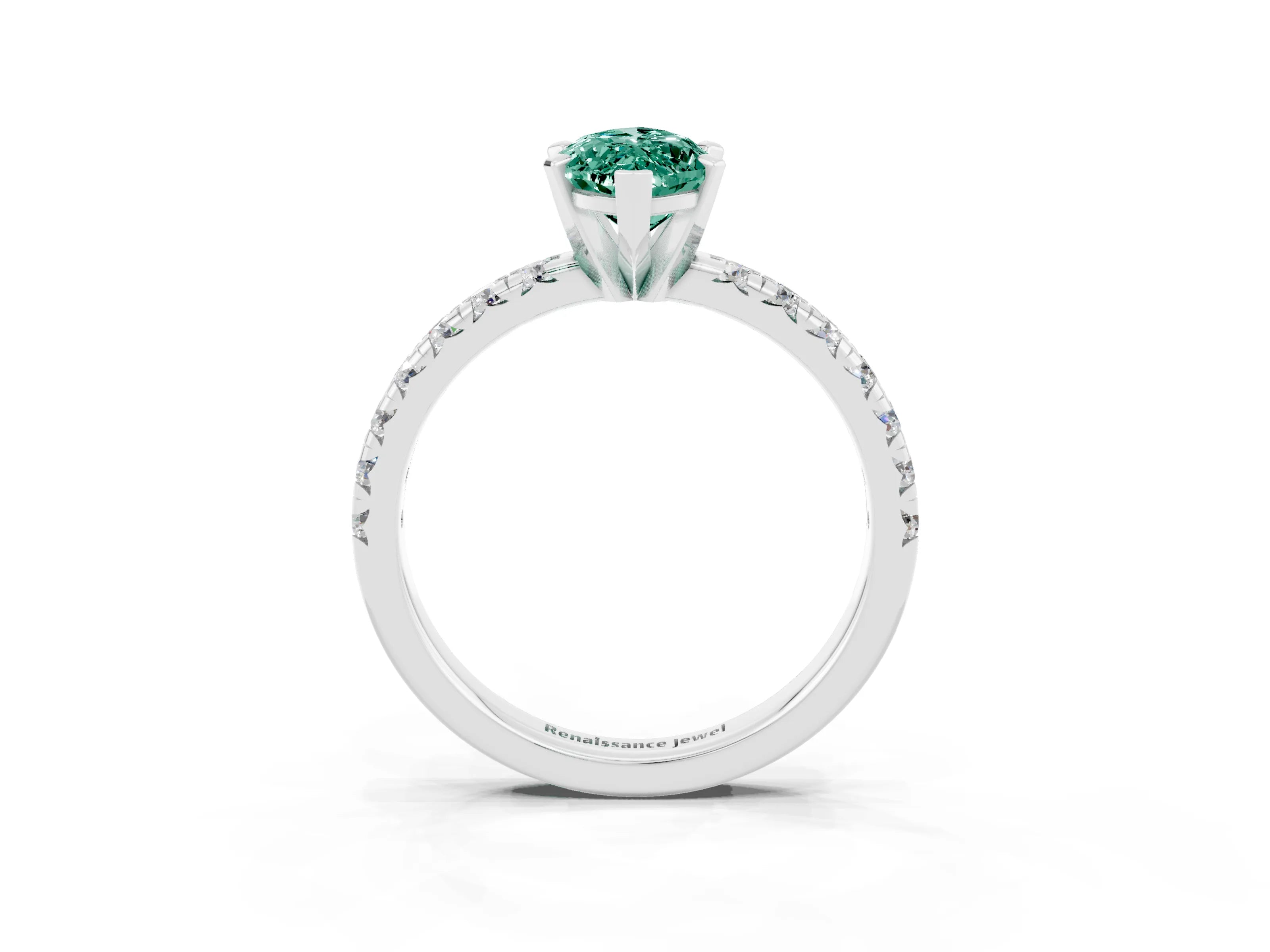 White gold Marquise Cut Solitaire Pave Diamond Engagement Ring with Four-Prong Setting_15