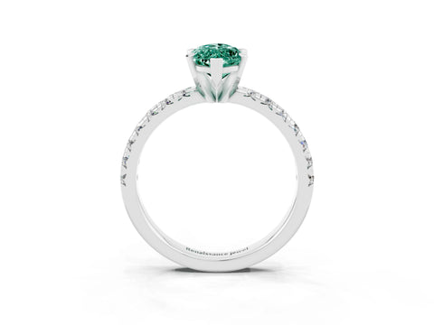 White gold Marquise Cut Solitaire Pave Diamond Engagement Ring with Four-Prong Setting_15