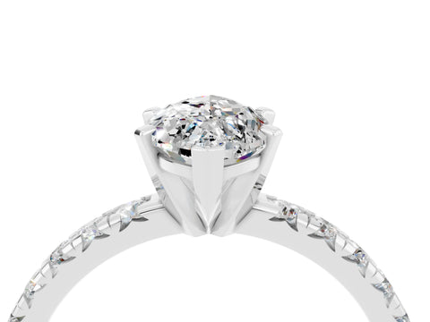 White gold Marquise Cut Solitaire Pave Diamond Engagement Ring with Four-Prong Setting_16