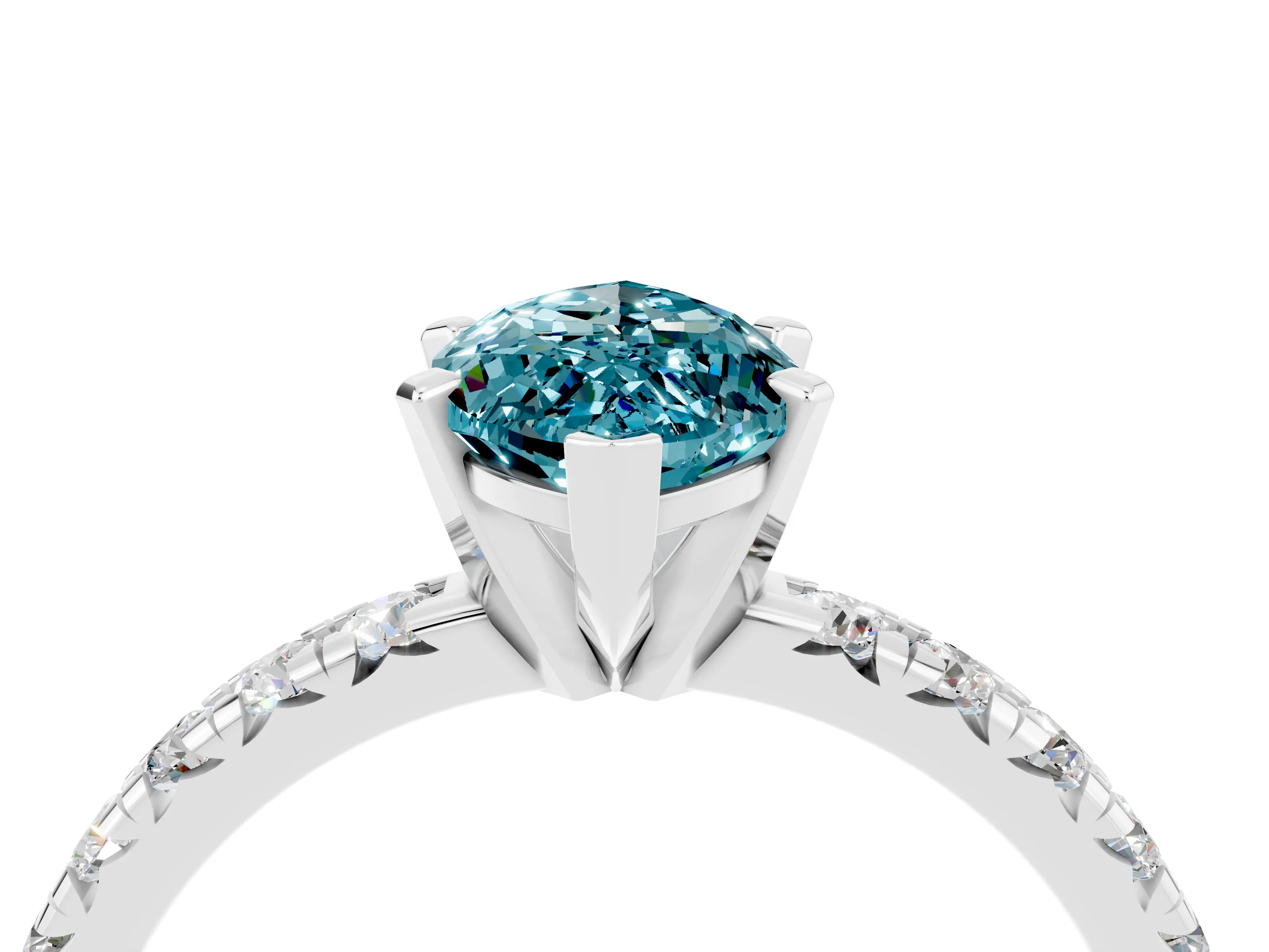 White gold Marquise Cut Solitaire Pave Diamond Engagement Ring with Four-Prong Setting_16