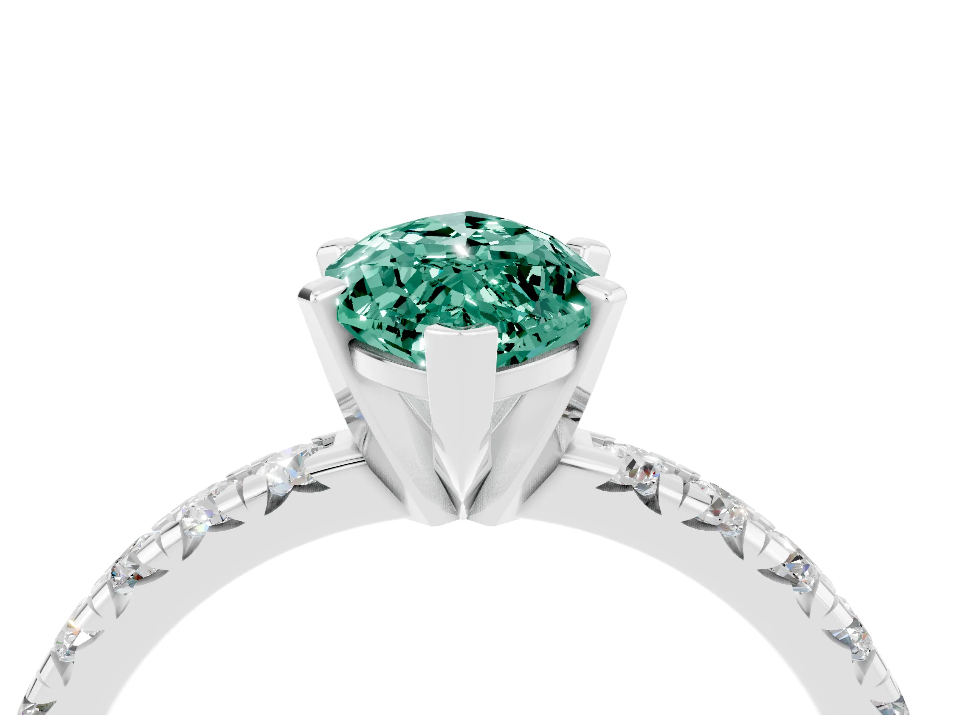 White gold Marquise Cut Solitaire Pave Diamond Engagement Ring with Four-Prong Setting_16
