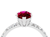 White gold Marquise Cut Solitaire Pave Diamond Engagement Ring with Four-Prong Setting_16