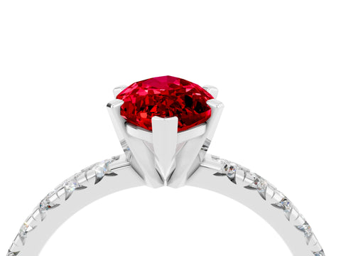 White gold Marquise Cut Solitaire Pave Diamond Engagement Ring with Four-Prong Setting_16
