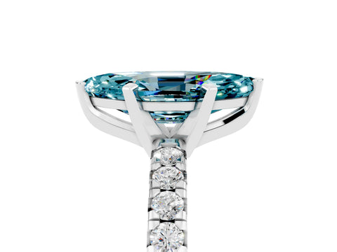 White gold Marquise Cut Solitaire Pave Diamond Engagement Ring with Four-Prong Setting_17