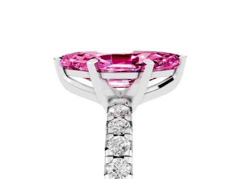 White gold Marquise Cut Solitaire Pave Diamond Engagement Ring with Four-Prong Setting_17