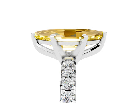 White gold Marquise Cut Solitaire Pave Diamond Engagement Ring with Four-Prong Setting_17
