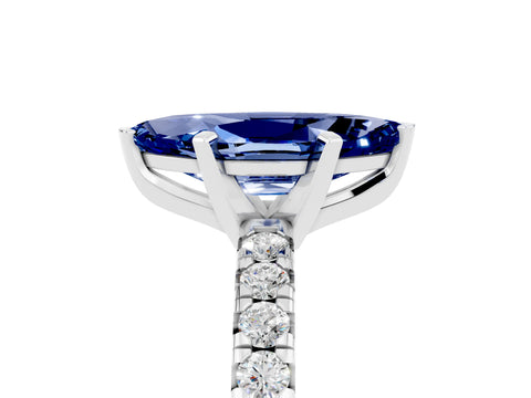 White gold Marquise Cut Solitaire Pave Diamond Engagement Ring with Four-Prong Setting_17