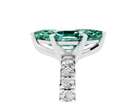 White gold Marquise Cut Solitaire Pave Diamond Engagement Ring with Four-Prong Setting_17