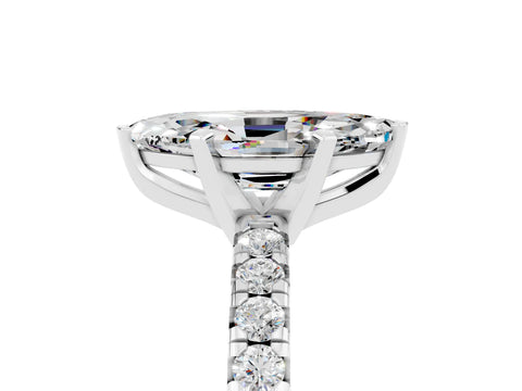 White gold Marquise Cut Solitaire Pave Diamond Engagement Ring with Four-Prong Setting_17