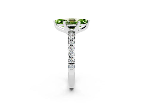 White gold Marquise Cut Solitaire Pave Diamond Engagement Ring with Four-Prong Setting_2