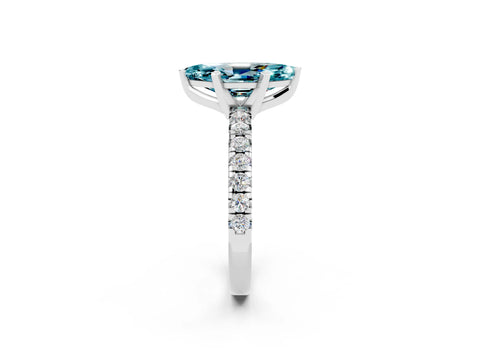 White gold Marquise Cut Solitaire Pave Diamond Engagement Ring with Four-Prong Setting_2