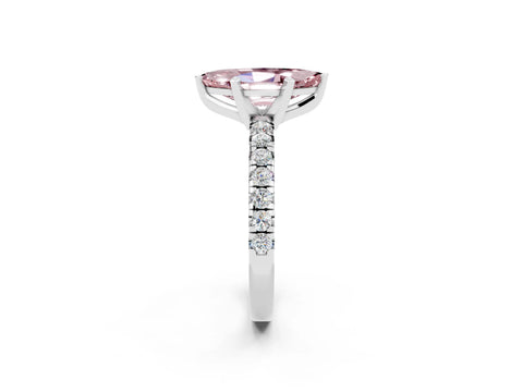 White gold Marquise Cut Solitaire Pave Diamond Engagement Ring with Four-Prong Setting_2