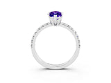 White gold Marquise Cut Solitaire Pave Diamond Engagement Ring with Four-Prong Setting_3