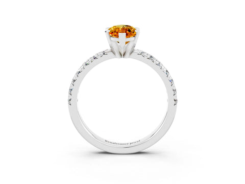 White gold Marquise Cut Solitaire Pave Diamond Engagement Ring with Four-Prong Setting_3