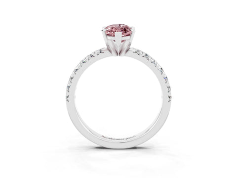 White gold Marquise Cut Solitaire Pave Diamond Engagement Ring with Four-Prong Setting_3