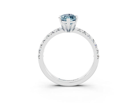 White gold Marquise Cut Solitaire Pave Diamond Engagement Ring with Four-Prong Setting_3