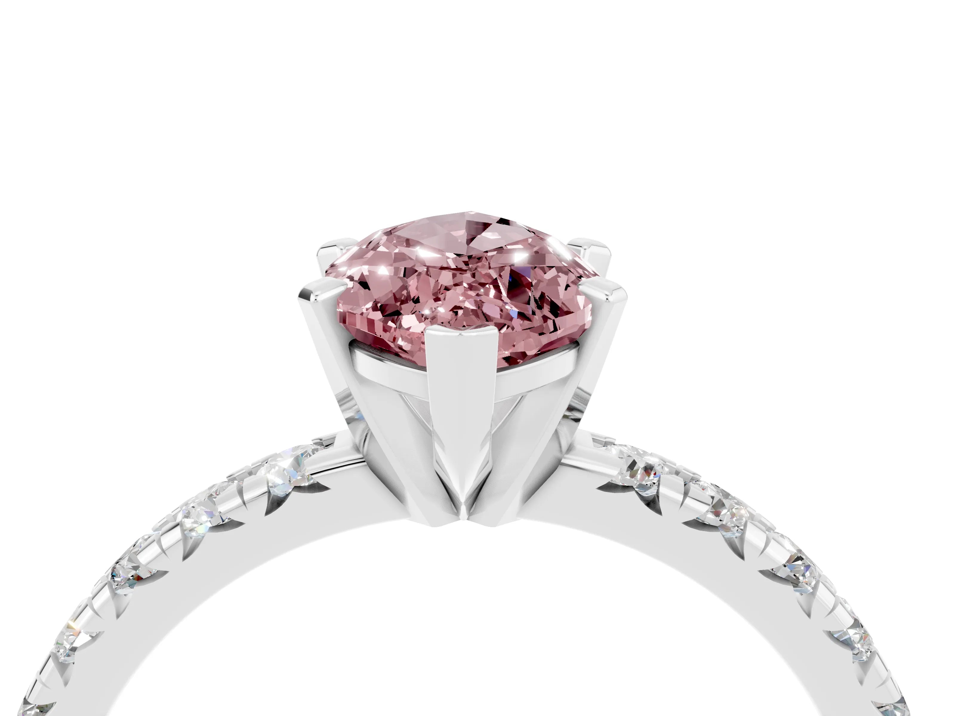 White gold Marquise Cut Solitaire Pave Diamond Engagement Ring with Four-Prong Setting_4