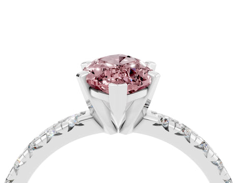 White gold Marquise Cut Solitaire Pave Diamond Engagement Ring with Four-Prong Setting_4