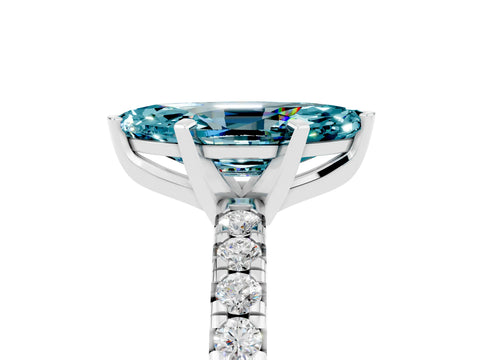 White gold Marquise Cut Solitaire Pave Diamond Engagement Ring with Four-Prong Setting_5