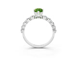 White gold Marquise Cut Solitaire Peridot Ring with Pave Band and Four-Prong Setting_3
