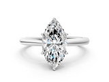 White gold Marquise Cut Solitaire Ring with Cathedral Band and Four-Prong Setting_108
