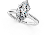 White gold Marquise Cut Solitaire Ring with Cathedral Band and Four-Prong Setting_109