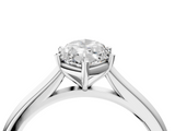 White gold Marquise Cut Solitaire Ring with Cathedral Band and Four-Prong Setting_112