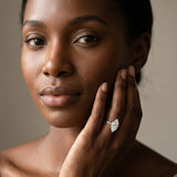 White gold Marquise Cut Solitaire Ring with Cathedral Band and Four-Prong Setting_132