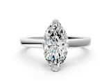 White gold Marquise Cut Solitaire Ring with Four-Prong Setting and Classic Band_53