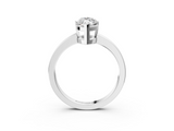 White gold Marquise Cut Solitaire Ring with Four-Prong Setting and Classic Band_56