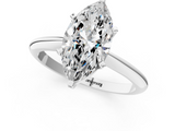 White gold Marquise Cut Solitaire Ring with Four-Prong Setting on a Classic Band_110