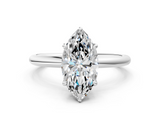 White gold Marquise Cut Solitaire Ring with Thin Band and Four-Prong Setting_49